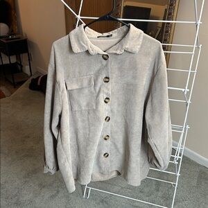 Nasty Gal Light Beige Button Down